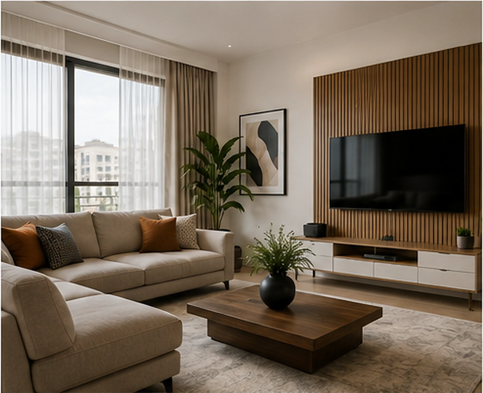 Well-presented furnished living room